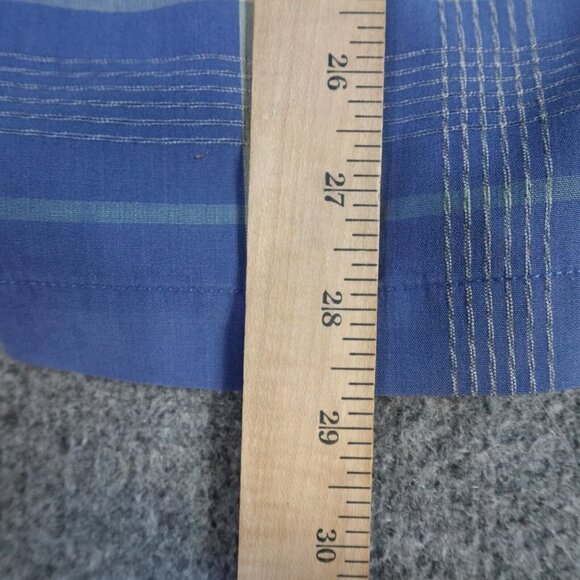 Tommy Bahama Camp Shirt S Blue Plaid Collar Loop Silk Blend Island Zone - Picture 6 of 7